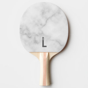 Raquete De Ping Pong Monograma e Nome de Negrito Personalizado Moderno