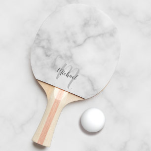Raquete De Ping Pong Monograma e Nome de Script Personalizado