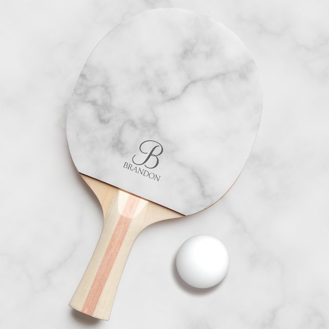 Raquete De Ping Pong Monograma e Nome do Script Personalizado Clássico (Criador carregado)