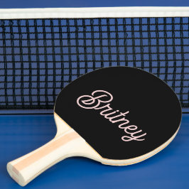 Raquete De Ping Pong Monograma e Nome Moderno Pink Pidroso Blush