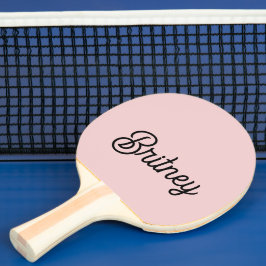 Raquete De Ping Pong Monograma e Nome Moderno Pink Pidroso Blush