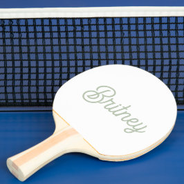 Raquete De Ping Pong Monograma e Nome Personalizados Verde do Modern Sa