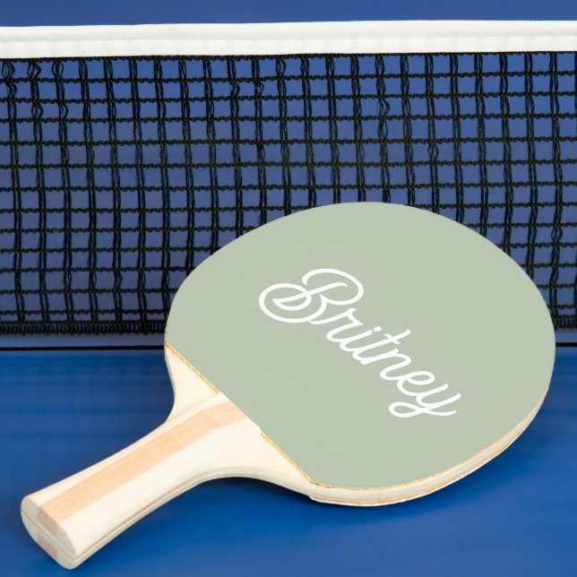Raquete De Ping Pong Monograma e Nome Personalizados Verde do Modern Sa (Insitu)