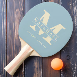 Raquete De Ping Pong Monograma e Nome Sobreposto Céu Claro Luz