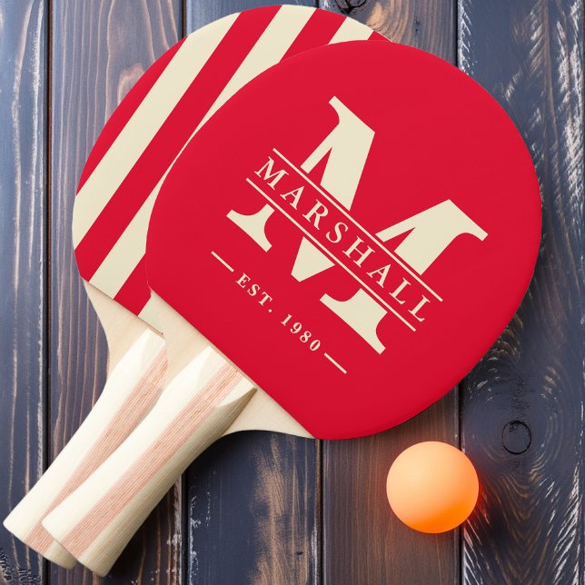 Raquete De Ping Pong Monograma e Sobreposição de Nome StrikePickingPink (Criador carregado)