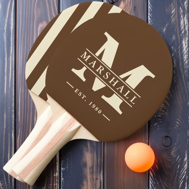 Raquete De Ping Pong Monograma e Sobreposição de Nomes - Floresta Profu (Criador carregado)