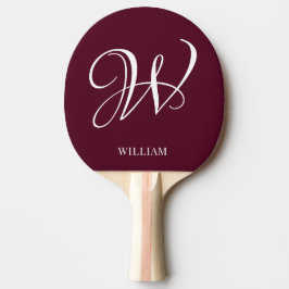 Raquete De Ping Pong Monograma Elegante Personalizado Inicial