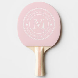 Raquete De Ping Pong Monograma Estrela de Casamento Rosa Meados do Sécu