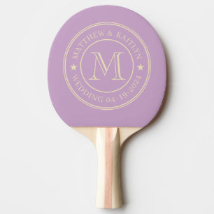 Raquete De Ping Pong Monograma Estrela de Lilás de Verão de Meados do S