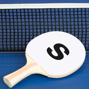 Raquete De Ping Pong Monograma Inicial Branco Fantasma