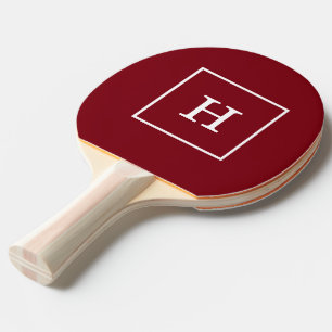 Raquete De Ping Pong Monograma Inicial de Moldes Brancos