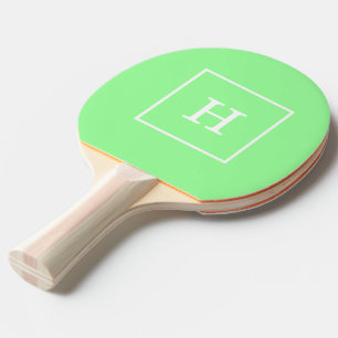 Raquete De Ping Pong Monograma inicial do Mint Green White