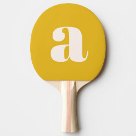 Raquete De Ping Pong Monograma inicial do retrorreflector amarelo simpl