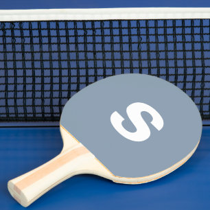 Raquete De Ping Pong Monograma Inicial Dusty Azul