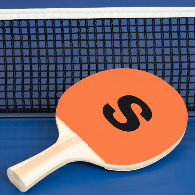 Raquete De Ping Pong Monograma Inicial Queimado Laranja (Insitu)