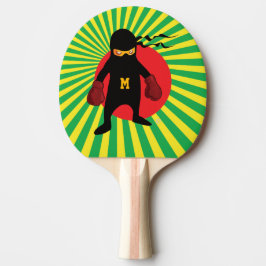 Raquete De Ping Pong Monograma. Kawaii Cute Ninja para Geek de Nerd.