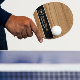 Raquete De Ping Pong Monograma Madeira Como Rústica