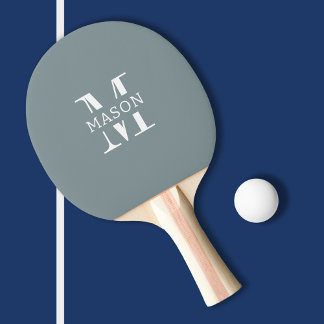 Raquete De Ping Pong Monograma minimalista personalizado