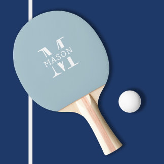 Raquete De Ping Pong Monograma minimalista personalizado