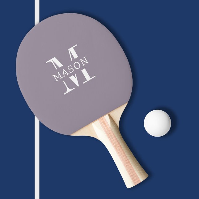 Raquete De Ping Pong Monograma minimalista personalizado (Criador carregado)