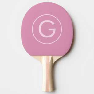 Raquete De Ping Pong Monograma Mínimo, Rosa-Rosa, Menino Personalizado