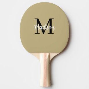 Raquete De Ping Pong Monograma Moderno com Areia Preta