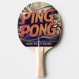 Raquete De Ping Pong monograma moderno personalizado colorido com texto