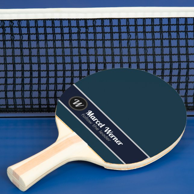 Raquete De Ping Pong Monograma para o Azul Escuro Leader (Insitu)