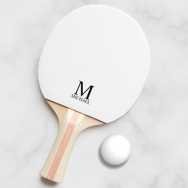 Raquete De Ping Pong Monograma Personalizado Clássico e Nome (Criador carregado)