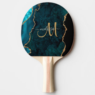 Raquete De Ping Pong Monograma Personalizado de Agitação Dourada com Te