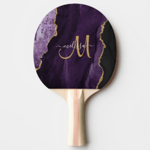 Raquete De Ping Pong Monograma Personalizado de Agitação Dourada da Gli