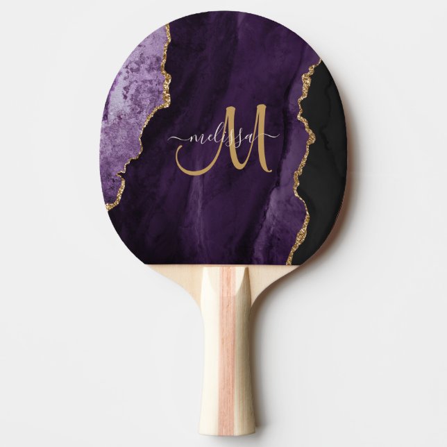 Raquete De Ping Pong Monograma Personalizado de Agitação Dourada da Gli (Frente)