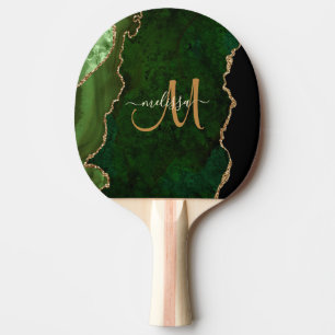 Raquete De Ping Pong Monograma Personalizado de Agitação Lítida Dourada