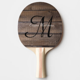 Raquete De Ping Pong Monograma personalizado de madeira russa