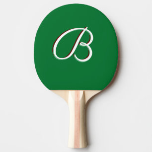 Raquete De Ping Pong Monograma Personalizado Verde Profundo