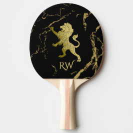 Raquete De Ping Pong Monograma Real Leão Dourado