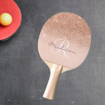 Raquete De Ping Pong Monograma Rosa Dourado Ombro Bonito<br><div class="desc">Este design foi criado através da arte digital. Pode ser personalizado clicando no botão personalizar e alterando a cor, adicionando um nome, iniciais ou as suas palavras favoritas. Entre em contato comigo em colorflowcreations@gmail.com se você quiser usar este design em outro produto. Compre minha pintura de acrílico abstrato original para...</div>