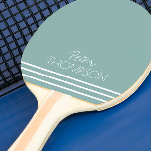Raquete De Ping Pong Monograma simples e Na moda em azul teórico