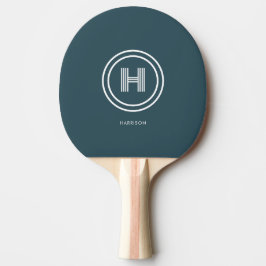 Raquete de Ping Pong | Monograma Simples Moderno