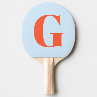 Raquete De Ping Pong Monograma Simples Personalizado em Azul Macio Lara