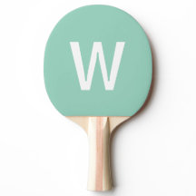 monograma verde aqua claro & branco Bola de Ping P