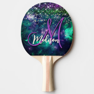 Raquete De Ping Pong Monograma verde-escura-escura, escura, esverdeado