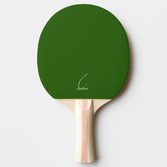 Raquete de Ping Pong Monogramada Hunter Green (Frente)