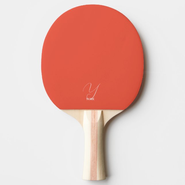 Raquete de Ping Pong Monogramada Laranja Brilhante (Frente)