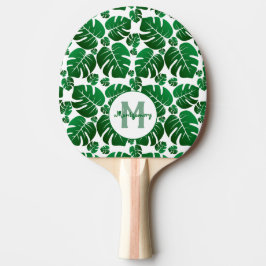 Raquete De Ping Pong Monstera De Plantas Tropicais Deixa Monograma