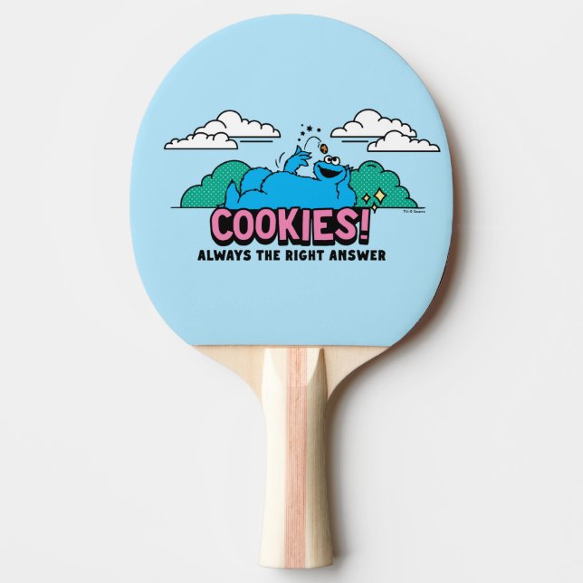 Raquete De Ping Pong Monstro de cookies | Cookies Sempre a resposta cer (Frente)