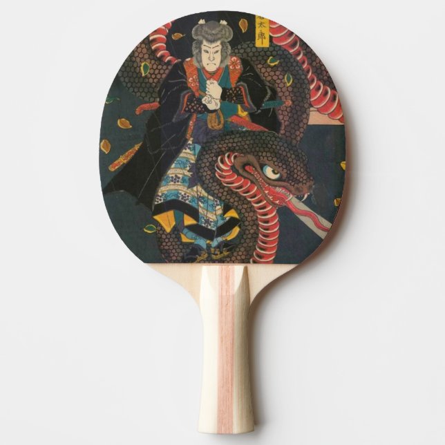 Raquete De Ping Pong Monstro gigante do Cobra japonês legal (Frente)