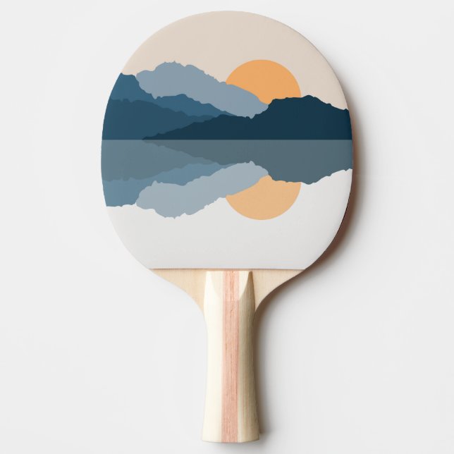 Raquete De Ping Pong Montanhas azuis no lago (Frente)
