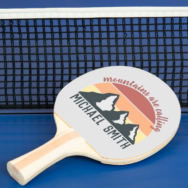 Raquete De Ping Pong Montanhas de pastel de safra chamam cinza de monog (Insitu)
