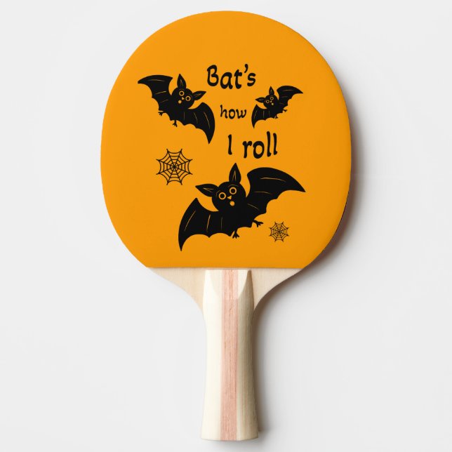 Raquete De Ping Pong Morcegos pretos voando (Frente)